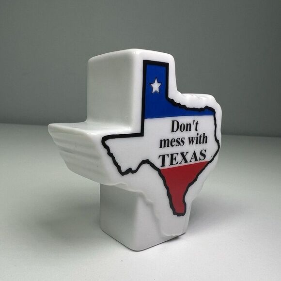 1980’s Don't Mess With Texas Ceramic Bud Vase 3D State Flag - Picture 3 of 9